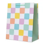 Hallmark Pastel Grid Pattern Gift Bag - Medium