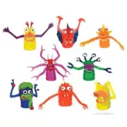 Finger Monster Puppets Lot of Eight By Archie McPhee