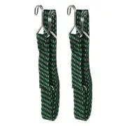 2Pcs Bungee Cord with Hooks 78" Latex Bungee Cords for Outdoor, Black Green