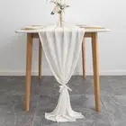 Table Cover Concise Reusable Chiffon Wedding Banquet Table Runner Rectangular