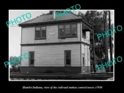 OLD POSTCARD SIZE PHOTO OF HAMLET INDIANA THE RAILROAD DEPOT STATION c1950