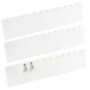 3Pc Earring Displays Stand Pendant Holders White Faux Leather Jewelry Displays