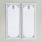 Blue & White Refrigerator NOTEPADS with Ming Vase, White Flowers and Fretwork Frame Design - Set of Two Pads
