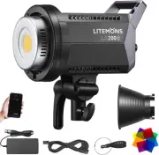 LA200D LED Video Light, 200W 101000LUX@1M Daylight Studio Light, 5600K Bowens...