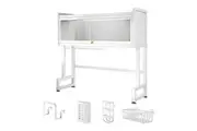 Dish Drying Rack Holder Drain Caddy Kitchen Drainer Cutlery Plate Cup Utensil Storage Over The Sink Organiser Enclosed With Hook Door 95cm