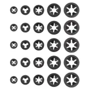 205Pcs Internal Tooth Washers Assortment Kit, 65Mn, 5 Size, Black