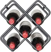 [Generic] Wine rackRack 6 Bottles Metal Rack Countertop Free-Stand Storage Holder Space Saver Protector for Kitchen Pantry Cellar (Color : Black Size : 6 Bottles) (Black 6 Bottles)