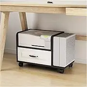 Printer Stand Printer Stand Under Desk Printer Stand with Wheels Mobile Printer and Fax Cart with 1 Storage Drawer and CPU Storage Rack for Office and Home Use Printer Stand for Desk (Color : Black,
