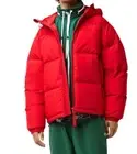 Lacoste Hooded Lightweight Puffer Jacket in Red Large