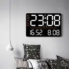 Large Digital Wall Clock with Date with Temperature Rectangle Alarm Clock Big