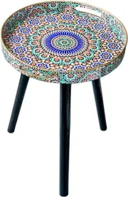 Plastics Tray with Detachable Three Wooden 17.7 Inch Legs, Versatile Side Table