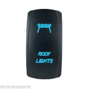 BLUE DUAL LED BACKLIT ROCKER SWITCH LASER ETCHED 20A ROOF LIGHTS OFFROAD UTV