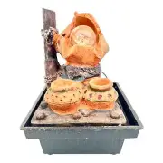Orange Pots Cascade Water Fountain Features with LED Lights Indoor Cascade AU