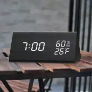 Unbranded Digital Alarm Clock Wood LED Humidity/Temperature Detect/Time Display