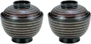 J-Kitchens Set of 2 (Pair, Bowl) TA Kyoto Type Soup Bowl, Vermilion Gold Senten