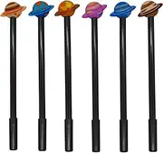 Maydahui 12PCS Multicolor Planet Rollerball Pen Black Gel Ink Outer Space Theme Star Pens Design for Students Girls Astronomer Astrophile