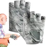Imtrub Half Finger Mittens - Half Finger Anti Slip Fishing Gloves | Fisherman Tools, Outdoor Travel Gear for Camping, Angling, Trip