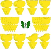 Stingmon 60 Pack Fruit Fly Trap for Indoors, Gnat Traps for House Indoor, Fungus Gnat Killer Sticky Traps, Bug Pest Insect Catcher Killer