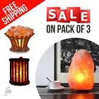 3 Large Himalayan Salt Lamp Rock Lamp 6" with 2 Bucket Lamps 8" - Night Light