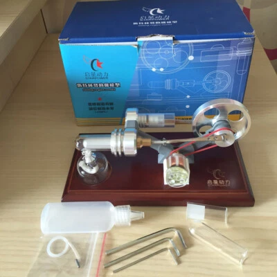 Hot Air Stirling Engine Model Toy DIY Micor Engine Generator Motor Toy with LEDs
