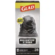 Glad 78966 30" x 33" Three-Ply Large Drawstring Trash Bags - Black (168/CT) New