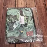 NEW Lifemate Travel Electronic Accessories Bag Green Leaves 9in x 7in