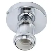 (Silver)Vintage E26 E27 Lamp Socket Ceiling Lamp Holder With Accessories For BX