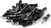 uxcell 30 Pcs 3.5mm Audio Speaker Wire Cable Screw Banana Connector Jack Black