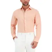 Bar III Men's Apricot Chambray Button Down Dress Shirt XL 17 - 17.5*