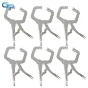 Adjustable C-Clamp Locking Pliers Set 11" Locking Welding With Swivel Pads 6 Pcs