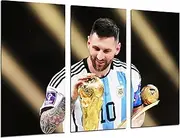 DKORARTE Lionel Messi Football World Cup Modern Photo Picture - Gold Ball - 97cm x 62cm - Ref 27402
