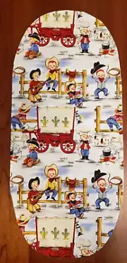 USA Hand Crafted Baby Moses Basket Mattress Sheets Set of 4 Western Cowboy Puppy