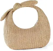 [Healeved] Woven Handle Bag Lightweight Clutch Bag for Women Rustic Design Beach Handbag for Storage Shopping Travel and Picnics present Choice