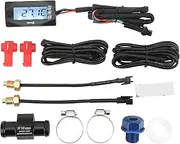 Motorcycle LCD Digital Gauge, Voltage Meter Voltmeter, Temperature Thermometer, Time Display Sensor, Bike Dashboard Accessories (16 * 1.5)