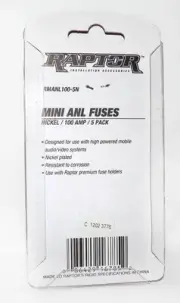 Fuses 5 Pack Raptor 100 Amp Mini ANL High Powered Mobile Audio Video RMANL100-5N