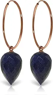 [Galaxy Gold GG] 14k Rose Gold Hoop Earring with Pointy Briolette Sapphire