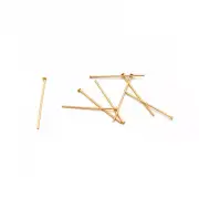 24K Gold Plated Stainless Steel Flat Head Pins - 20mm - 50 Pieces - PIN103