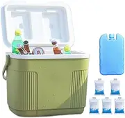 Cooler Box, 13.8L Food refrigerated Insulated Box, Leakproof Reusable Car Refrigerator Ice Chest Food Containers for Fishing Tailgating Travel