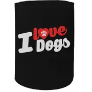 Alcohol Animal Stubby Holder - I Love Dogs - Funny Novelty Birthday Gift Joke Beer Can Bottle Coolie