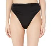 Stella McCartney (Black) Draped High-Waist Bikini Bottoms Women's Size S L55445