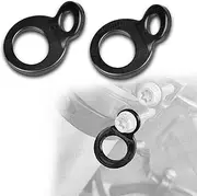 2pcs Motorcycle Tie Down Strap Rings Tie-Down Point Loop Anchors Hooks for Dirt Bike ATV Truck Trailer, Black