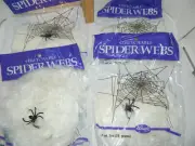 New 4 pack lot Stretchable Spider Webs Halloween party house spooky Decor Cobweb