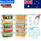 10 Pack Airtight Glass Food Storage Containers, 1040ML - Meal Prep & Lunch Box