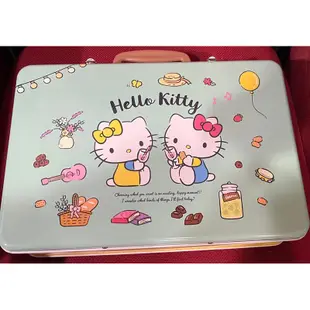 特價品 HELLO KITTY 雙味脆燒 手提箱 禮盒 鐵盒 餅乾 收納箱 可自取