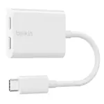 BELKIN 貝爾金 USB-C 音訊+充電轉接器 白色 F7U081BTWH