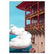 Spirited Away Anime Poster - Studio Ghibli Bath House Key Art - High Quality