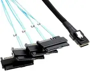 CY 100cm Internal 36 Pin Mini SAS SFF-8087 Host to 4 SFF-8482 Target SAS Hard Disk and SATA Power Cable