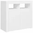 Sideboard With Led Lights White 80X35x75 Cm wood Sideboards & Buffets