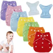 7Pcs Baby Cloth Nappies Reusable Pocket Nappy Washable Adjustable Cloth ReWdf*