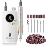 MelodySusie Portable Nail Drill 30000 RPM,SC320F Professional Rechargeable Electric Nail File,Cordless Nail E File for Acrylic Nails Gel Polishing Removing,Efile Nail Kit for Manicure Salon Home,White